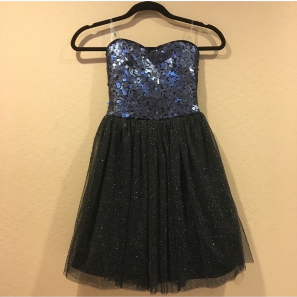 Party Sequins & Sparkle Strapless Tulle Dress - Picture 3 of 7